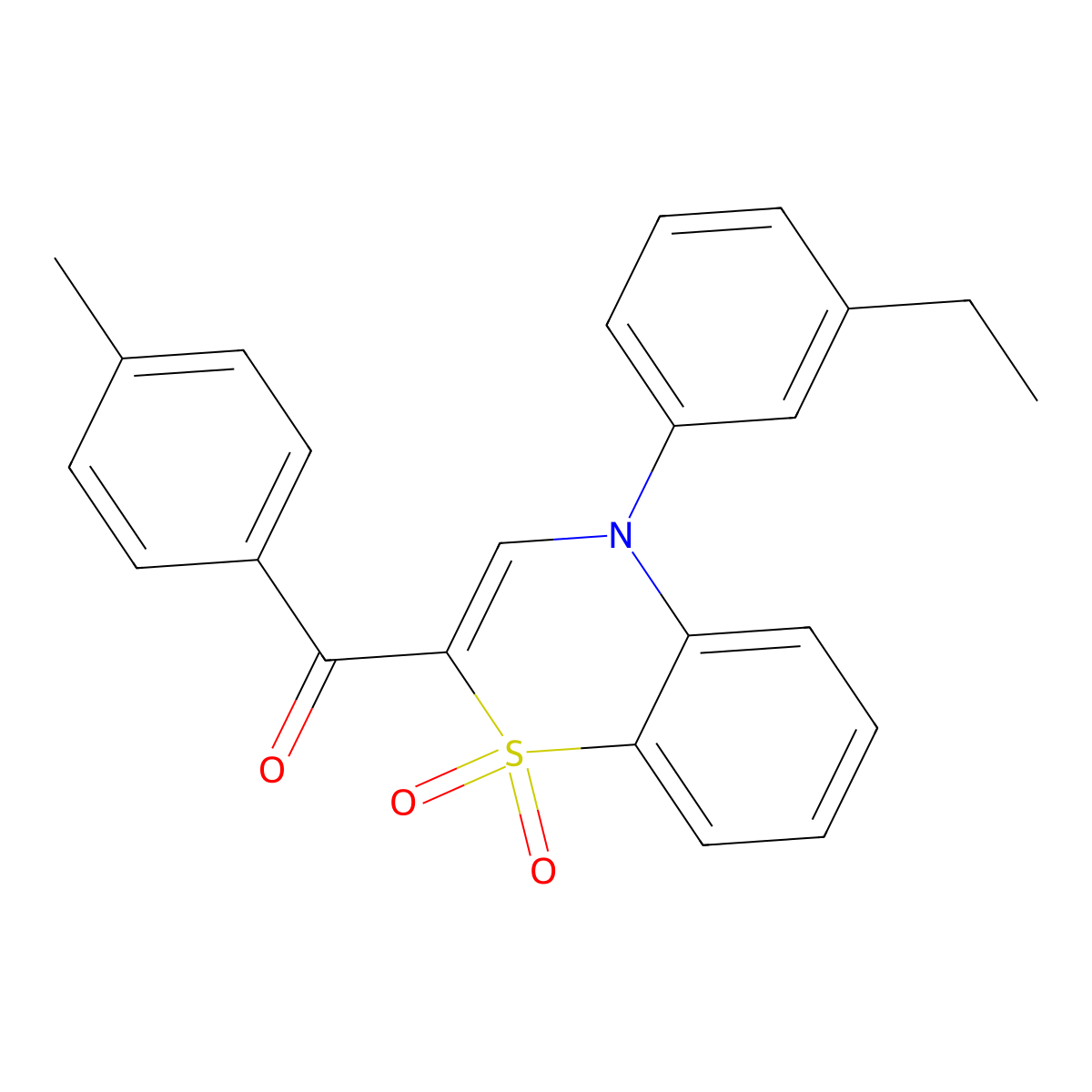 [4-(3-ethylphenyl)-1,1-dioxido-4H-1,4-benzothiazin-2-yl](4-methylphenyl)methanone molecular structure, CAS 1114886-22-4