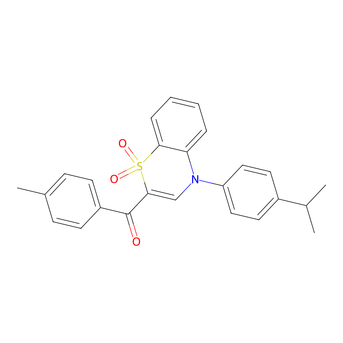 [4-(4-isopropylphenyl)-1,1-dioxido-4H-1,4-benzothiazin-2-yl](4-methylphenyl)methanone molecular structure, CAS 1114886-24-6