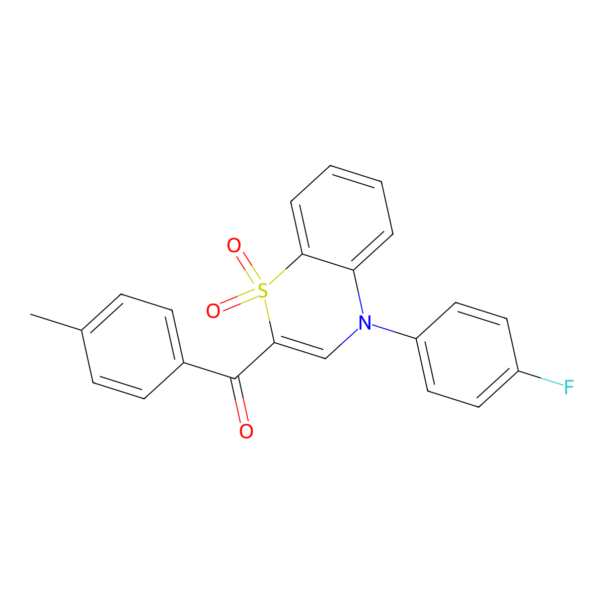 [4-(4-fluorophenyl)-1,1-dioxido-4H-1,4-benzothiazin-2-yl](4-methylphenyl)methanone molecular structure, CAS 1114886-32-6