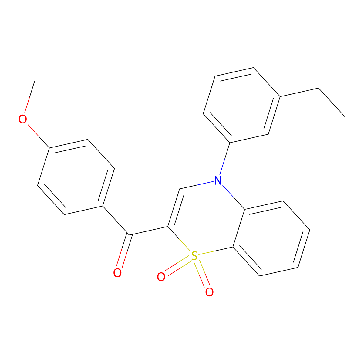 [4-(3-ethylphenyl)-1,1-dioxido-4H-1,4-benzothiazin-2-yl](4-methoxyphenyl)methanone molecular structure, CAS 1114886-36-0