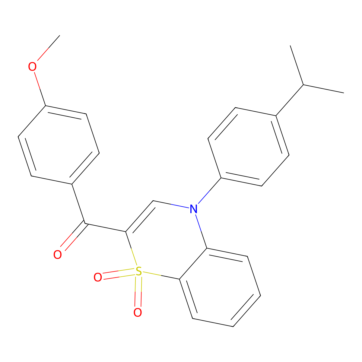 [4-(4-isopropylphenyl)-1,1-dioxido-4H-1,4-benzothiazin-2-yl](4-methoxyphenyl)methanone molecular structure, CAS 1114886-37-1
