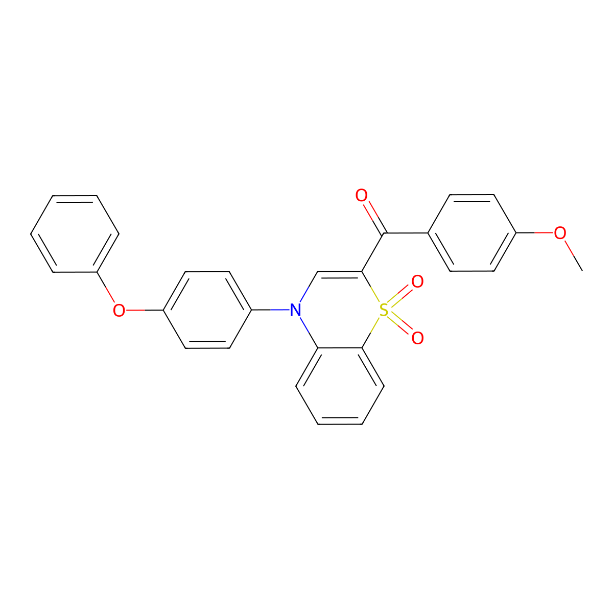 [1,1-dioxido-4-(4-phenoxyphenyl)-4H-1,4-benzothiazin-2-yl](4-methoxyphenyl)methanone molecular structure, CAS 1114886-39-3