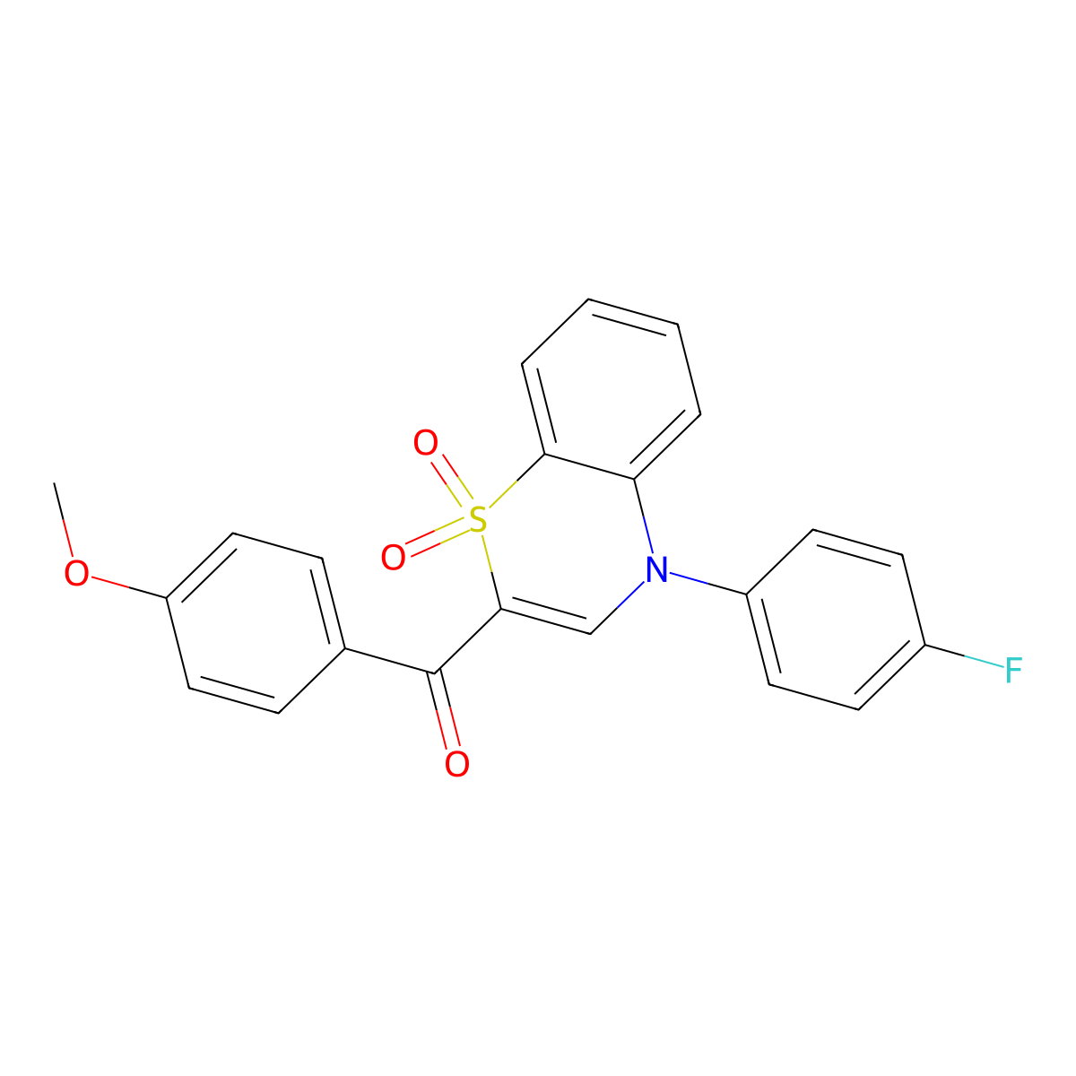 [4-(4-fluorophenyl)-1,1-dioxido-4H-1,4-benzothiazin-2-yl](4-methoxyphenyl)methanone molecular structure, CAS 1114886-41-7