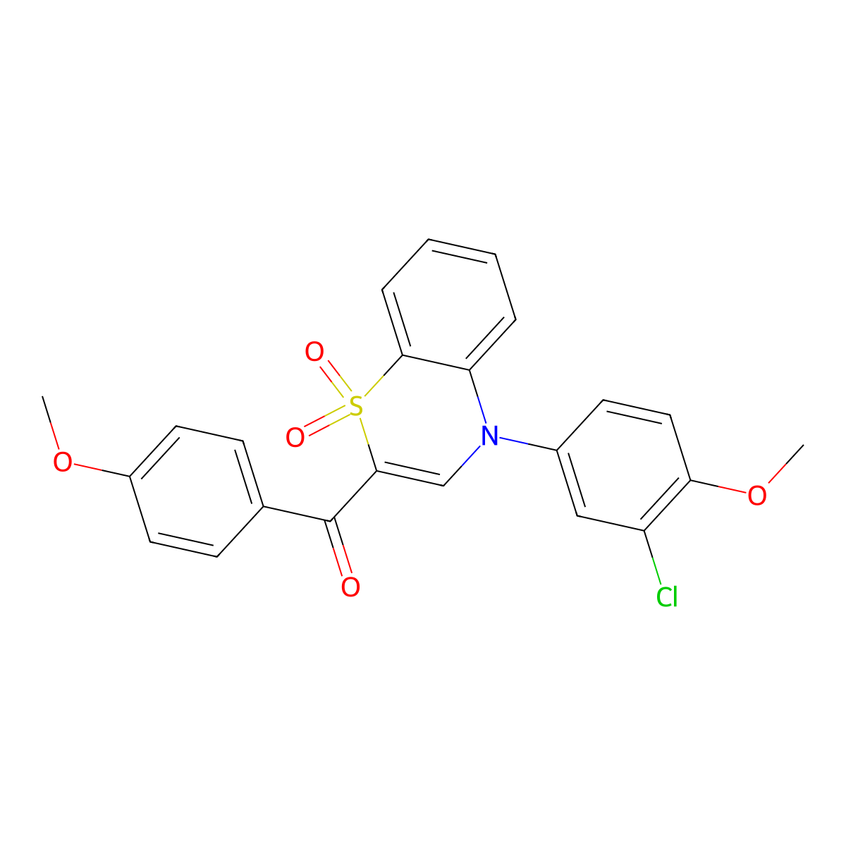 [4-(3-chloro-4-methoxyphenyl)-1,1-dioxido-4H-1,4-benzothiazin-2-yl](4-methoxyphenyl)methanone molecular structure, CAS 1114886-44-0