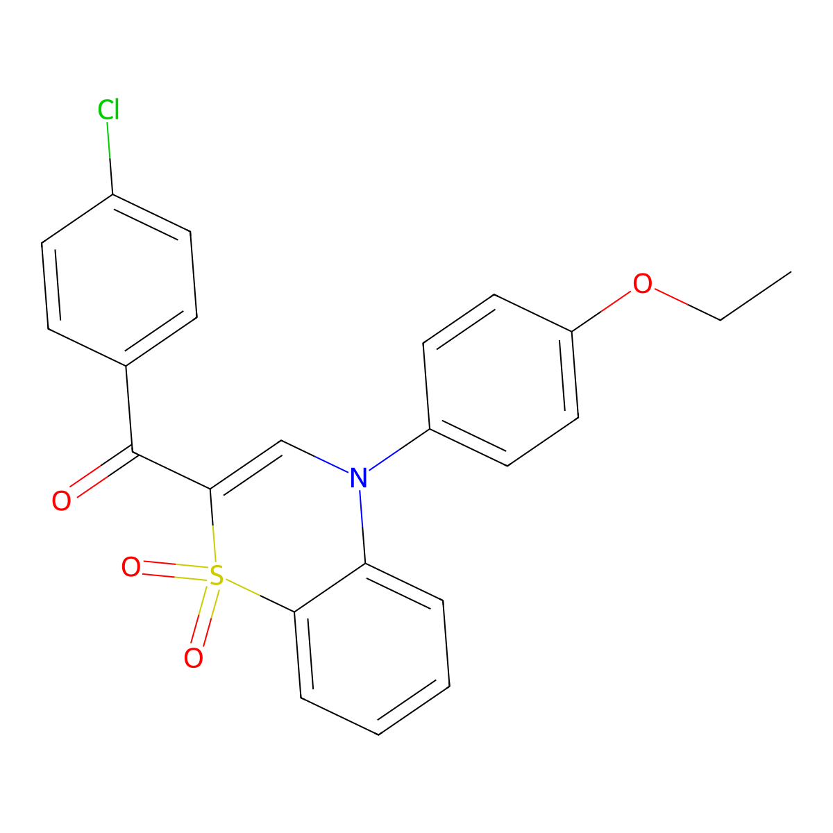 (4-chlorophenyl)[4-(4-ethoxyphenyl)-1,1-dioxido-4H-1,4-benzothiazin-2-yl]methanone molecular structure, CAS 1114886-48-4
