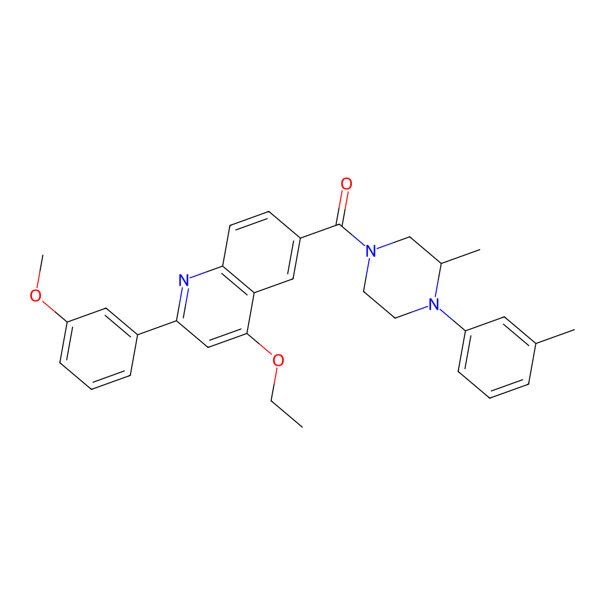(4-Ethoxy-2-(3-methoxyphenyl)quinolin-6-yl)(3-methyl-4-(m-tolyl)piperazin-1-yl)methanone molecular structure, CAS 1114886-79-1