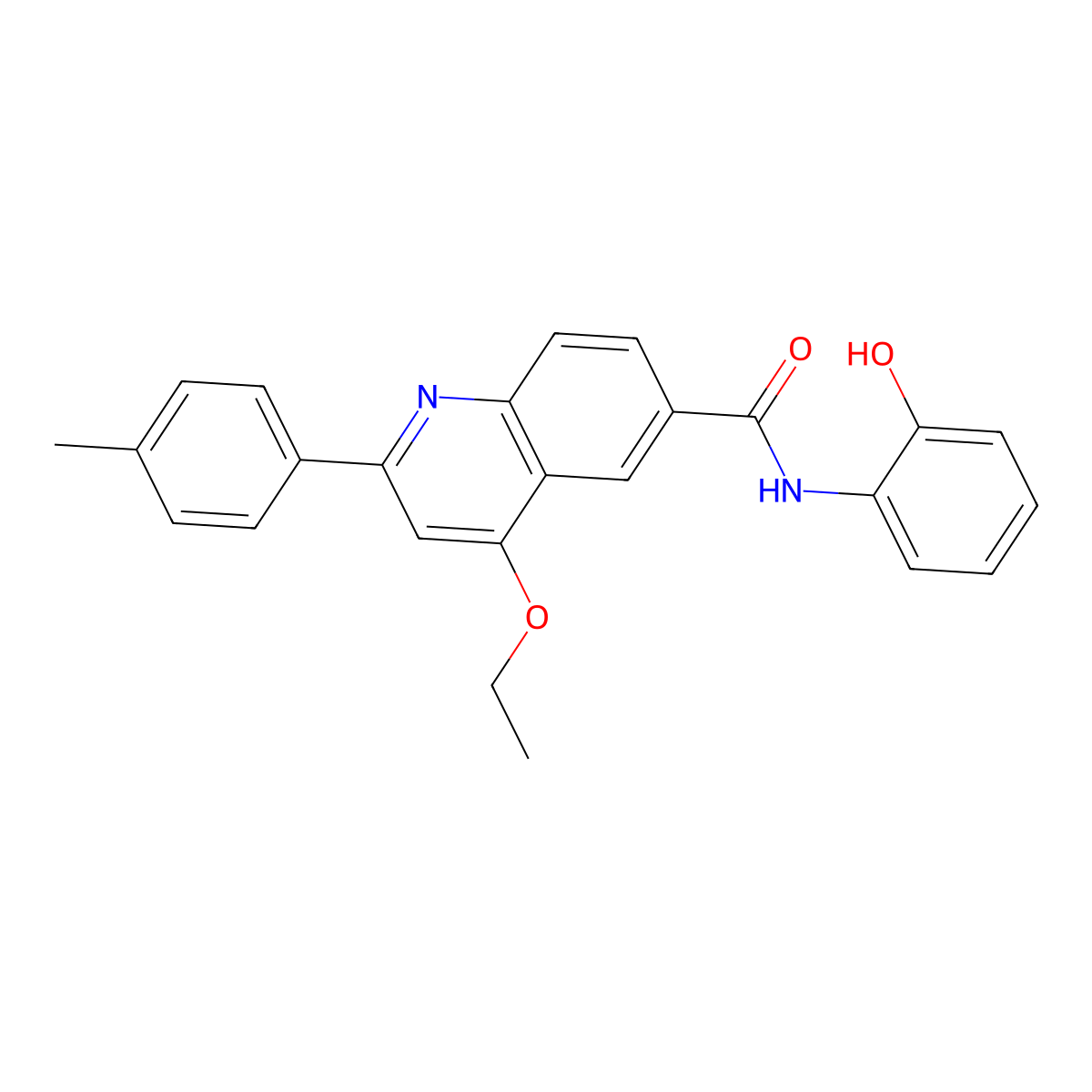 4-ethoxy-N-(2-hydroxyphenyl)-2-(4-methylphenyl)quinoline-6-carboxamide molecular structure, CAS 1114887-06-7
