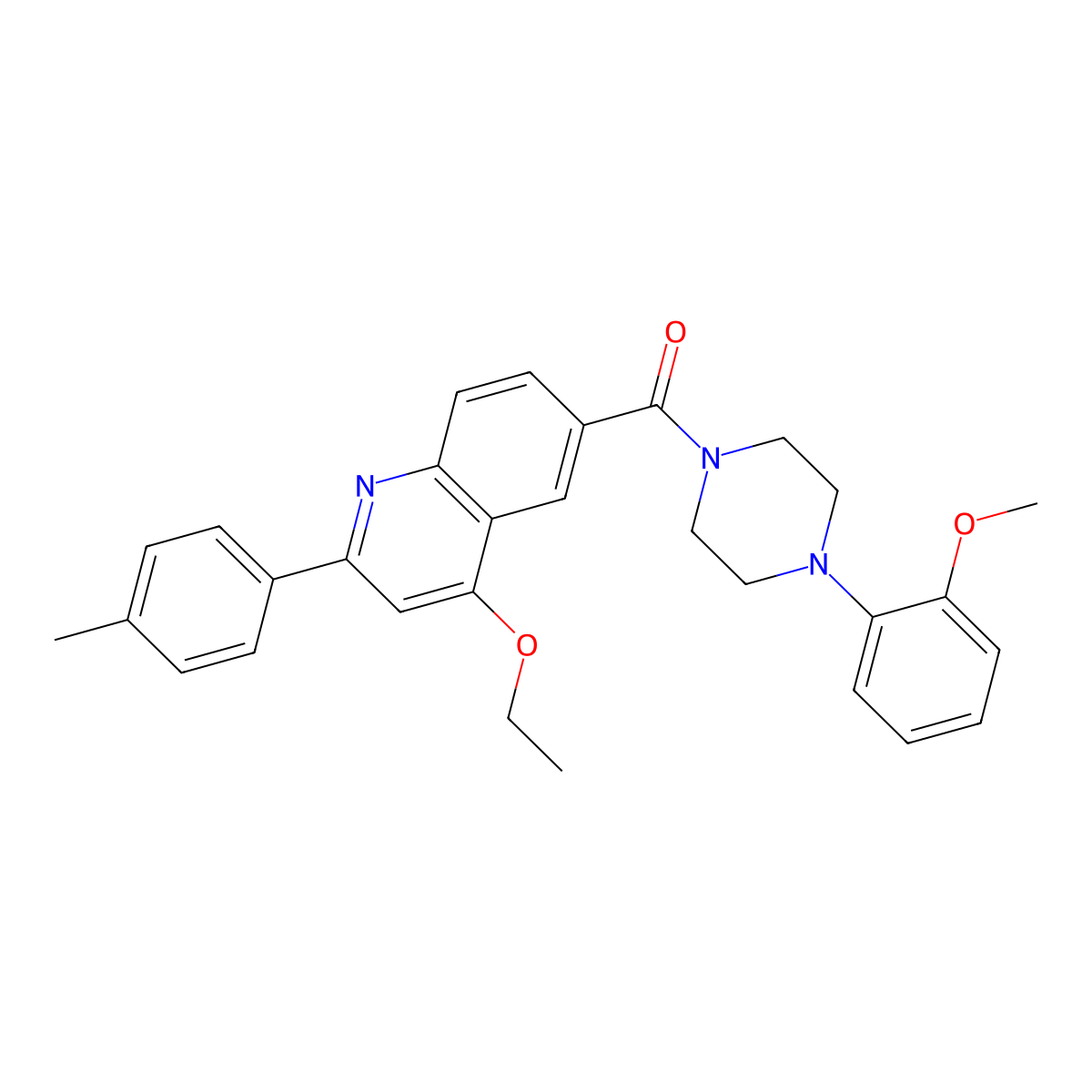 (4-Ethoxy-2-(p-tolyl)quinolin-6-yl)(4-(2-methoxyphenyl)piperazin-1-yl)methanone molecular structure, CAS 1114887-21-6