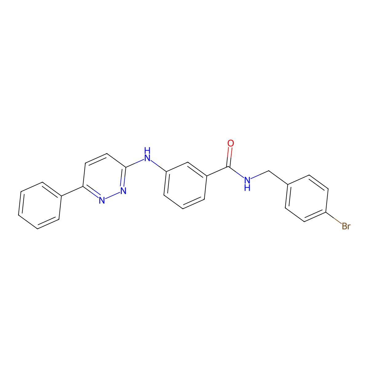 N-[(4-bromophenyl)methyl]-3-[(6-phenylpyridazin-3-yl)amino]benzamide molecular structure, CAS 1114889-36-9
