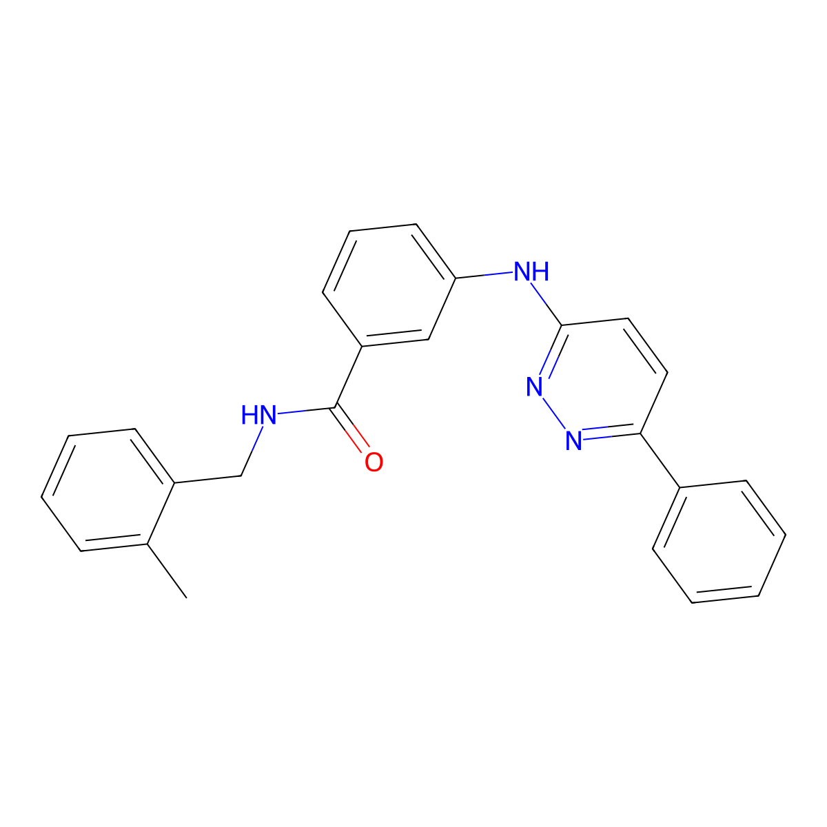 N-[(2-methylphenyl)methyl]-3-[(6-phenylpyridazin-3-yl)amino]benzamide molecular structure, CAS 1114889-38-1