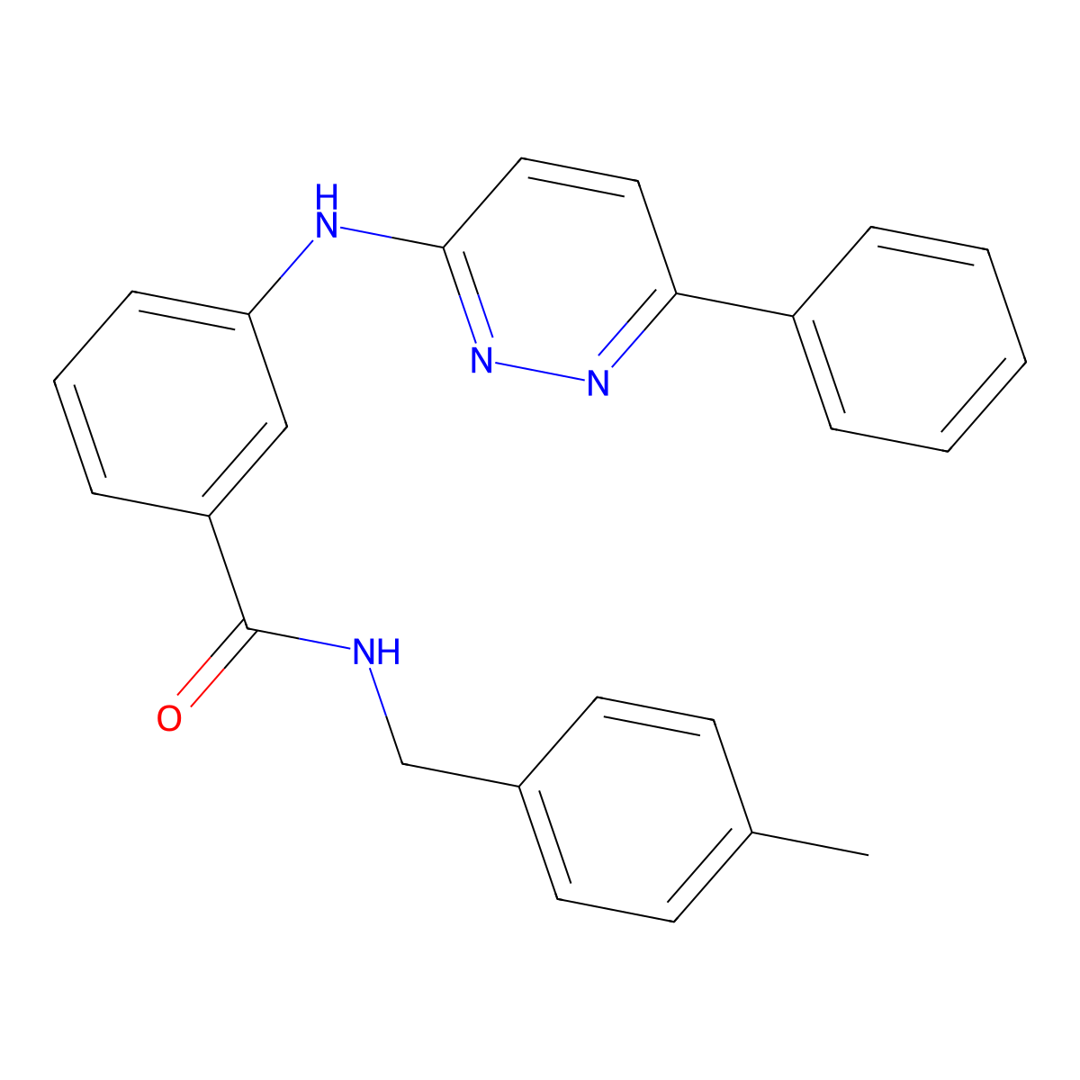 N-[(4-methylphenyl)methyl]-3-[(6-phenylpyridazin-3-yl)amino]benzamide molecular structure, CAS 1114889-40-5