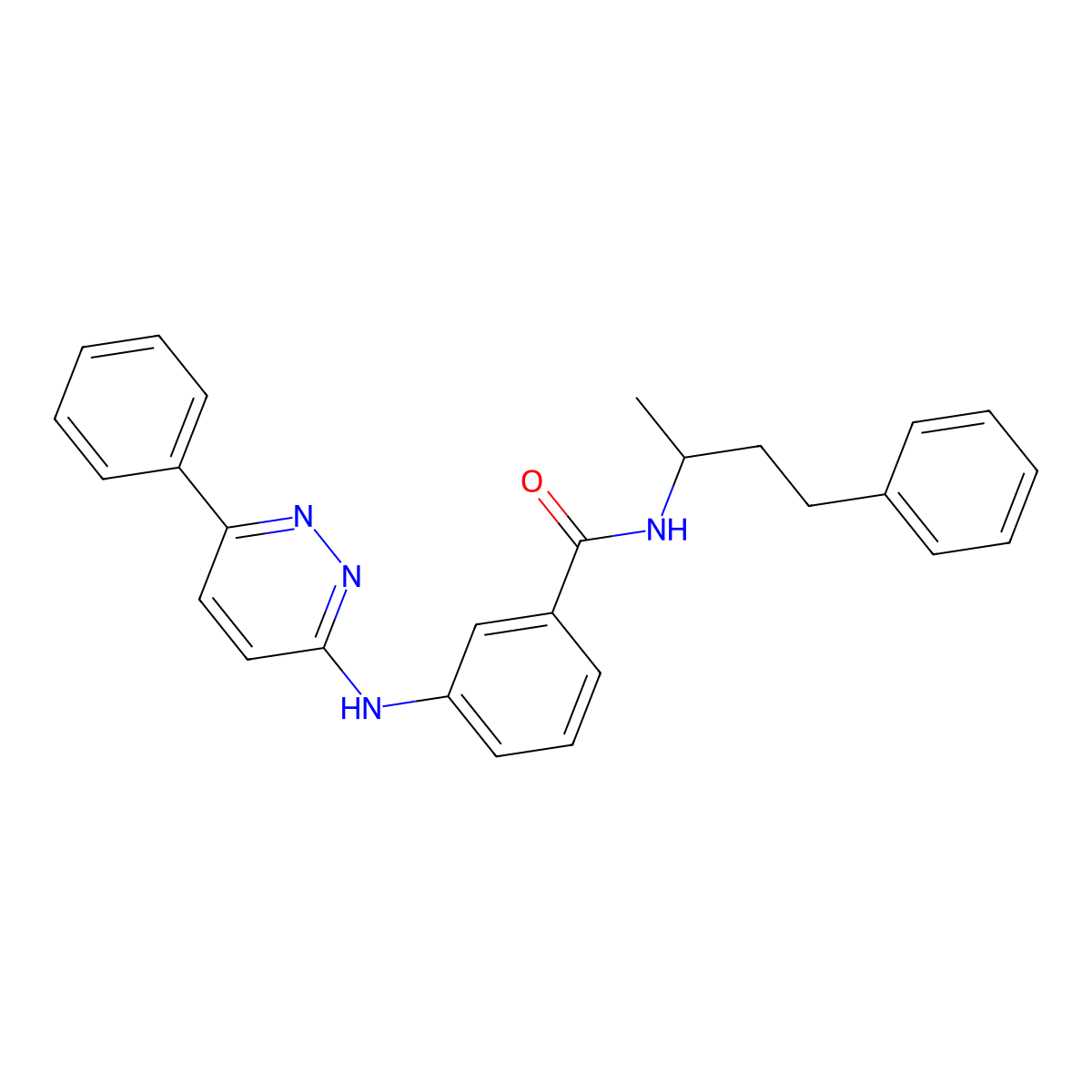 N-(4-phenylbutan-2-yl)-3-[(6-phenylpyridazin-3-yl)amino]benzamide molecular structure, CAS 1114889-46-1