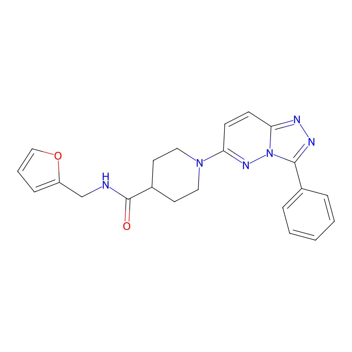 N-(furan-2-ylmethyl)-1-(3-phenyl[1,2,4]triazolo[4,3-b]pyridazin-6-yl)piperidine-4-carboxamide molecular structure, CAS 1114898-42-8