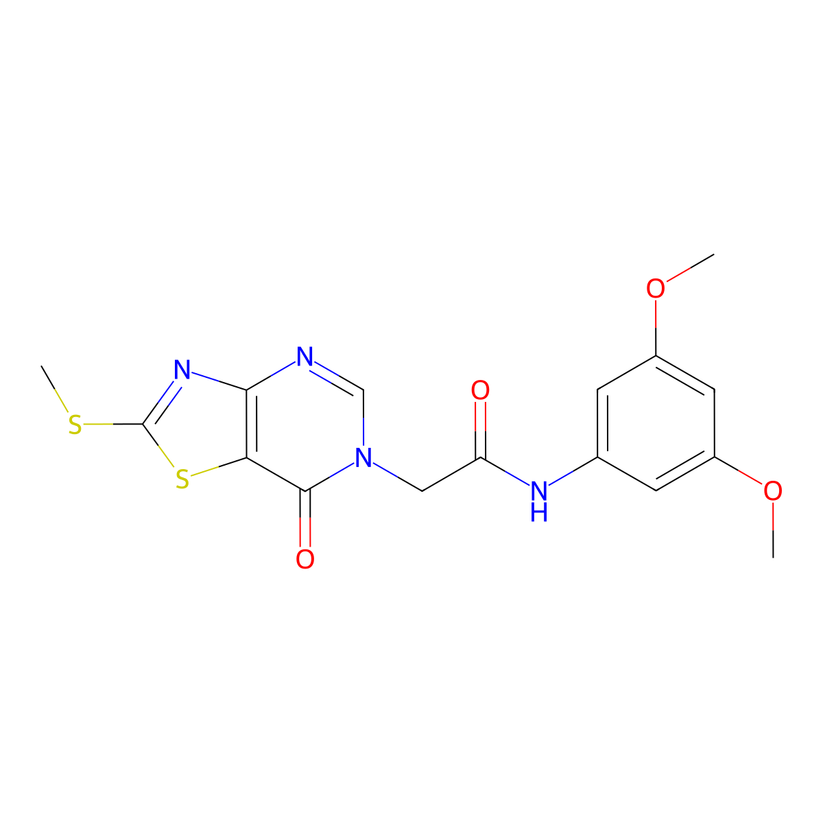 N-(3,5-dimethoxyphenyl)-2-(2-(methylthio)-7-oxothiazolo[4,5-d]pyrimidin-6(7H)-yl)acetamide molecular structure, CAS 1114902-26-9