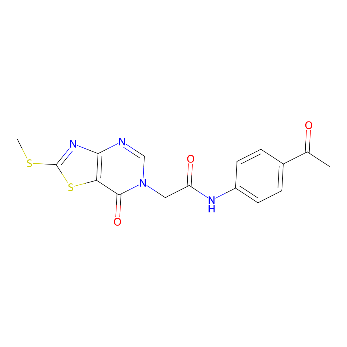 N-(4-acetylphenyl)-2-(2-(methylthio)-7-oxothiazolo[4,5-d]pyrimidin-6(7H)-yl)acetamide molecular structure, CAS 1114902-35-0