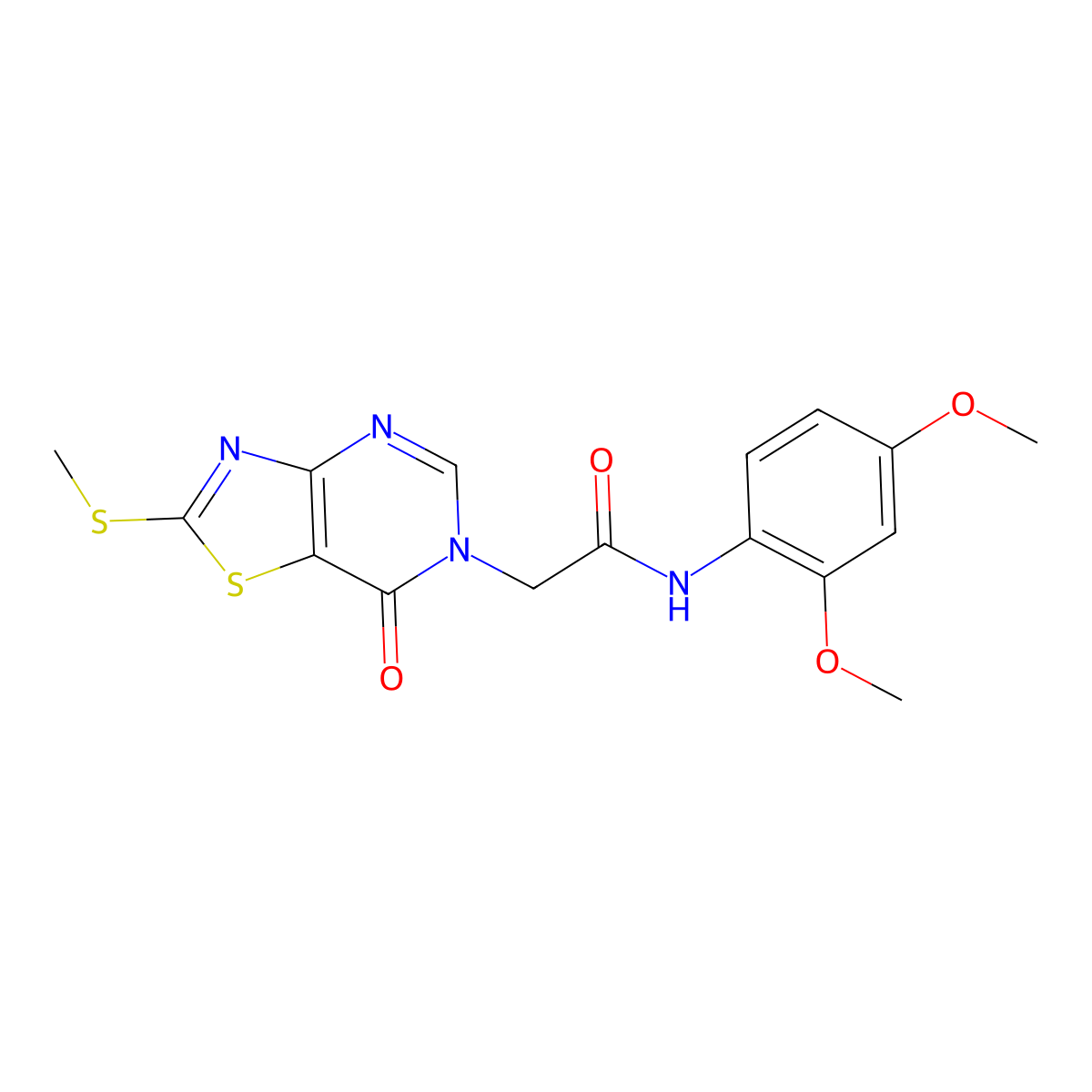 N-(2,4-dimethoxyphenyl)-2-(2-(methylthio)-7-oxothiazolo[4,5-d]pyrimidin-6(7H)-yl)acetamide molecular structure, CAS 1114902-37-2
