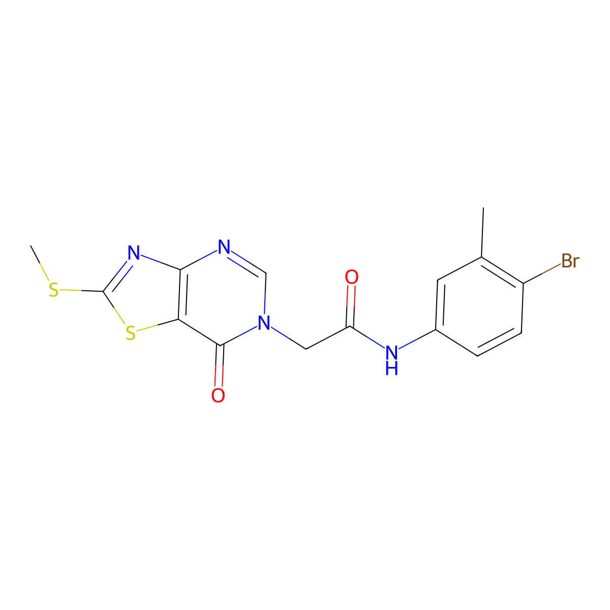 N-(4-bromo-3-methylphenyl)-2-(2-(methylthio)-7-oxothiazolo[4,5-d]pyrimidin-6(7H)-yl)acetamide molecular structure, CAS 1114902-50-9