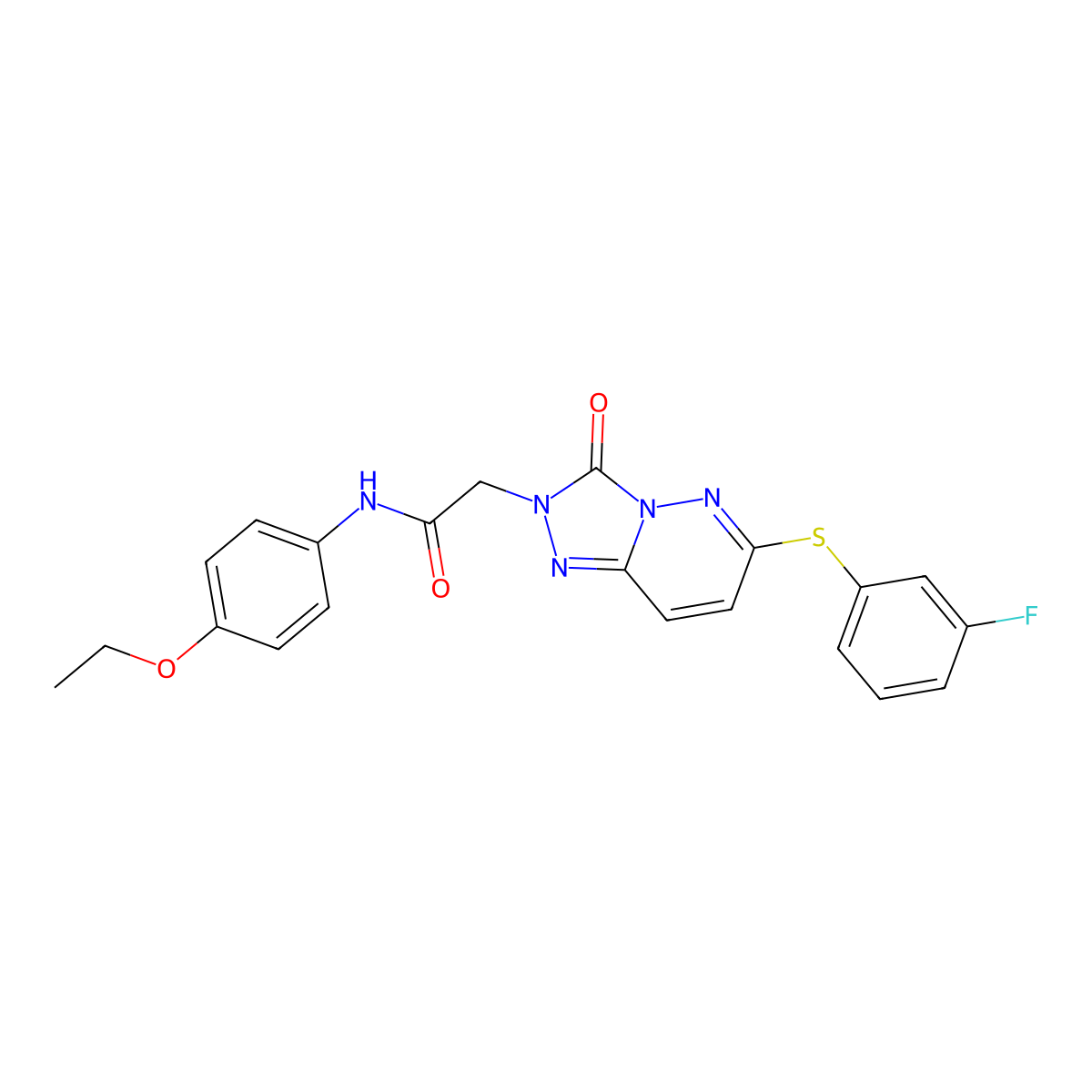 N-(4-ethoxyphenyl)-2-{6-[(3-fluorophenyl)sulfanyl]-3-oxo-2H,3H-[1,2,4]triazolo[4,3-b]pyridazin-2-yl}acetamide molecular structure, CAS 1114902-90-7