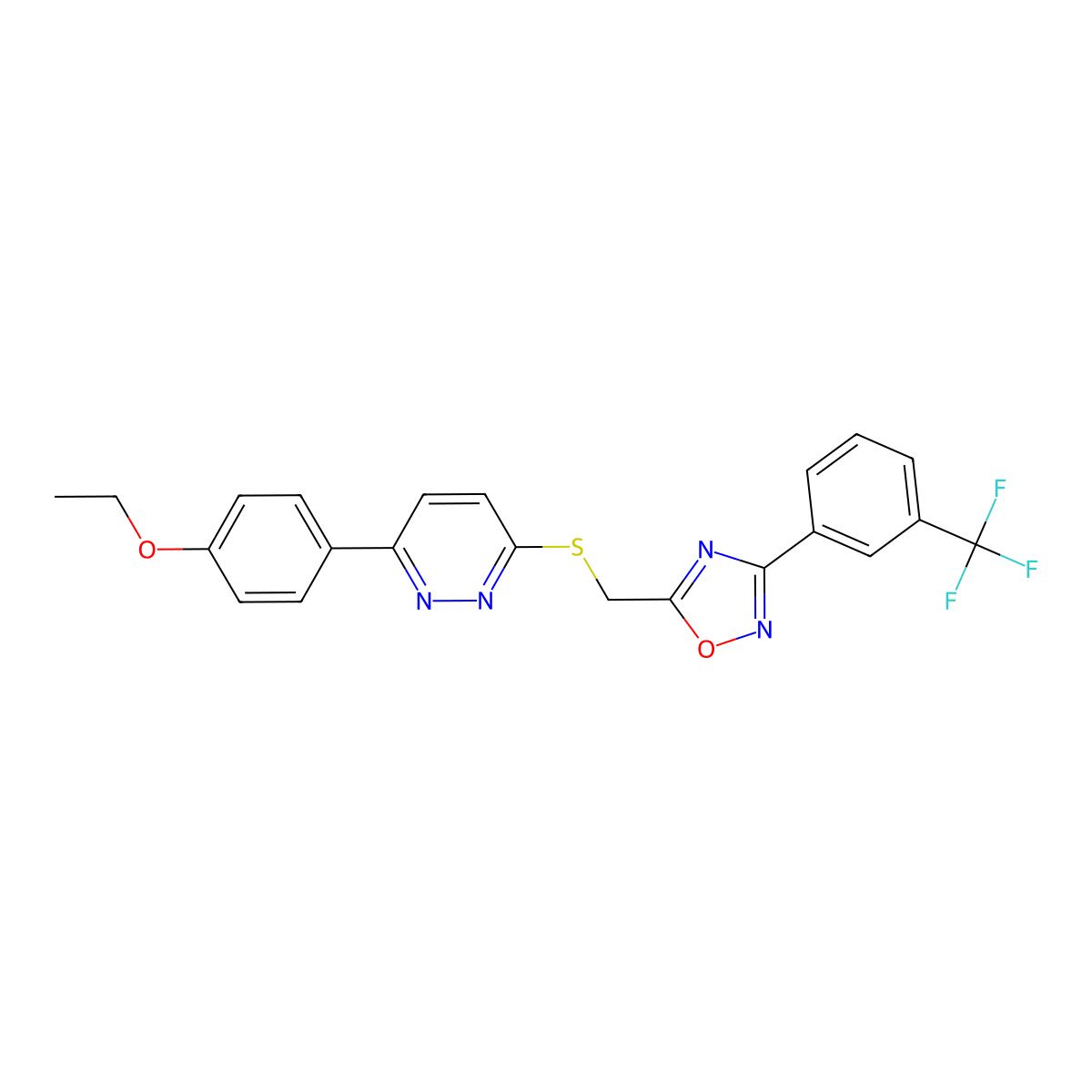3-(4-Ethoxyphenyl)-6-[({3-[3-(trifluoromethyl)phenyl]-1,2,4-oxadiazol-5-yl}methyl)sulfanyl]pyridazine molecular structure, CAS 1114915-08-0