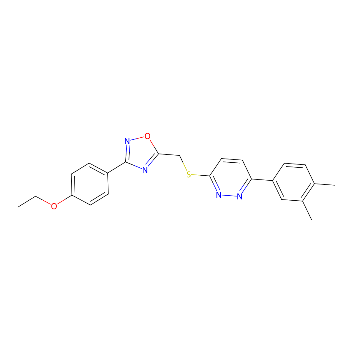 3-(3,4-Dimethylphenyl)-6-({[3-(4-ethoxyphenyl)-1,2,4-oxadiazol-5-yl]methyl}sulfanyl)pyridazine molecular structure, CAS 1114915-37-5