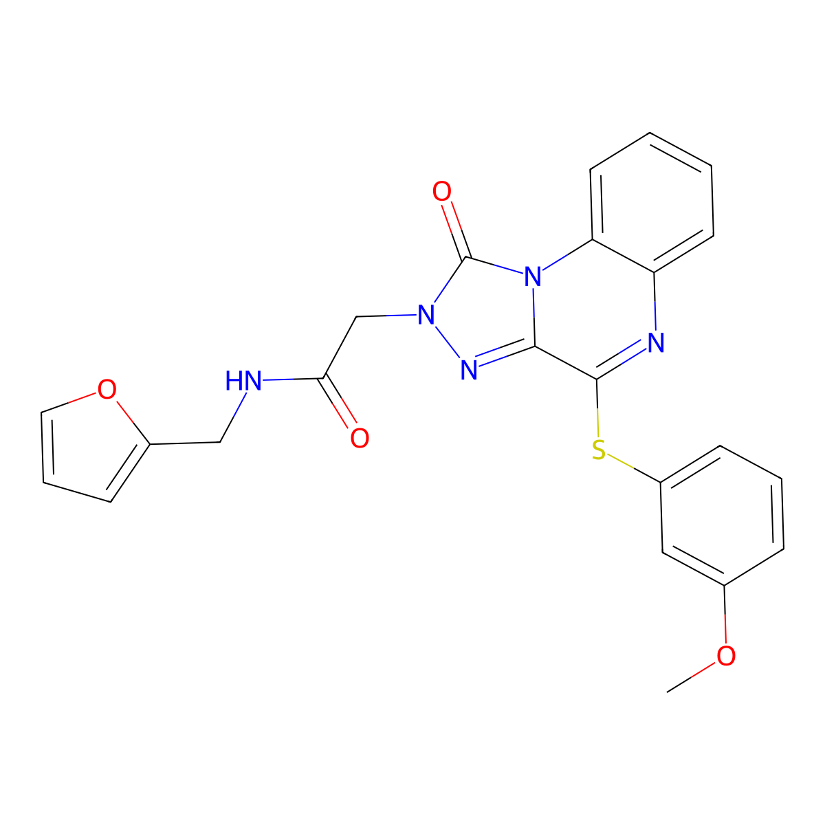 N-[(furan-2-yl)methyl]-2-{4-[(3-methoxyphenyl)sulfanyl]-1-oxo-1H,2H-[1,2,4]triazolo[4,3-a]quinoxalin-2-yl}acetamide molecular structure, CAS 1114916-03-8