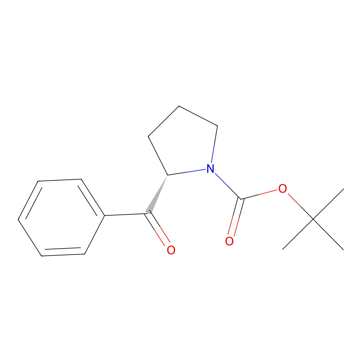 tert-butyl (2S)-2-benzoylpyrrolidine-1-carboxylate molecular structure, CAS 111492-61-6