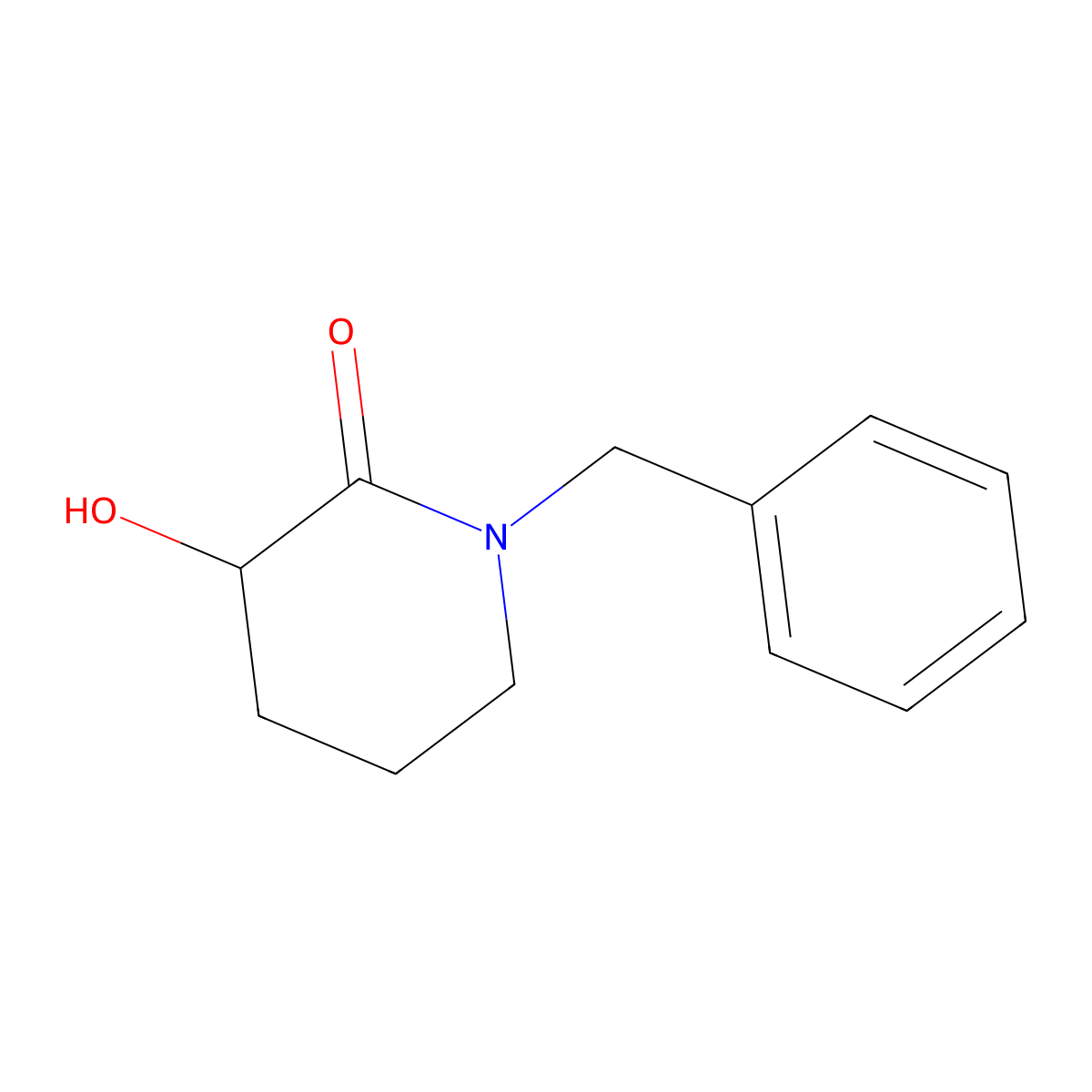 1-Benzyl-3-hydroxypiperidin-2-one molecular structure, CAS 111492-68-3