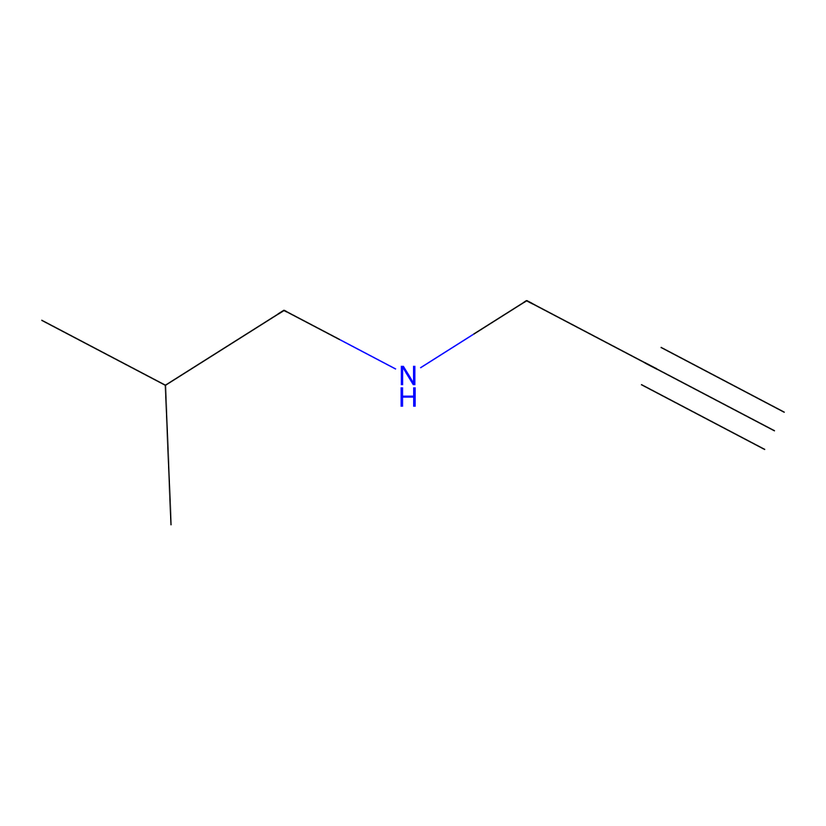 (2-Methylpropyl)(prop-2-yn-1-yl)amine molecular structure, CAS 111493-01-7