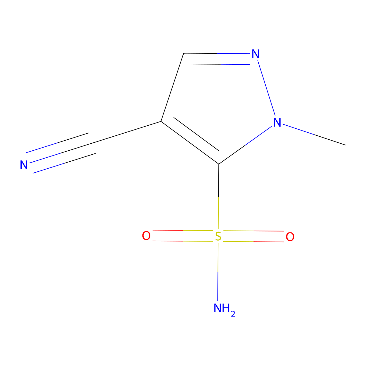 4-cyano-1-methyl-1H-pyrazole-5-sulfonamide molecular structure, CAS 111493-51-7