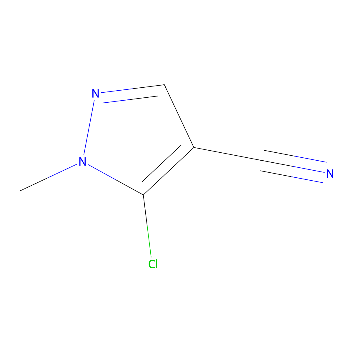 5-Chloro-1-methyl-1H-pyrazole-4-carbonitrile molecular structure, CAS 111493-52-8