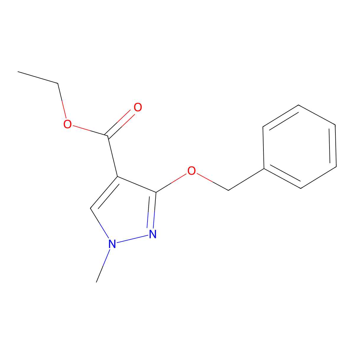 Ethyl 3-(benzyloxy)-1-methyl-1H-pyrazole-4-carboxylate molecular structure, CAS 111493-88-0
