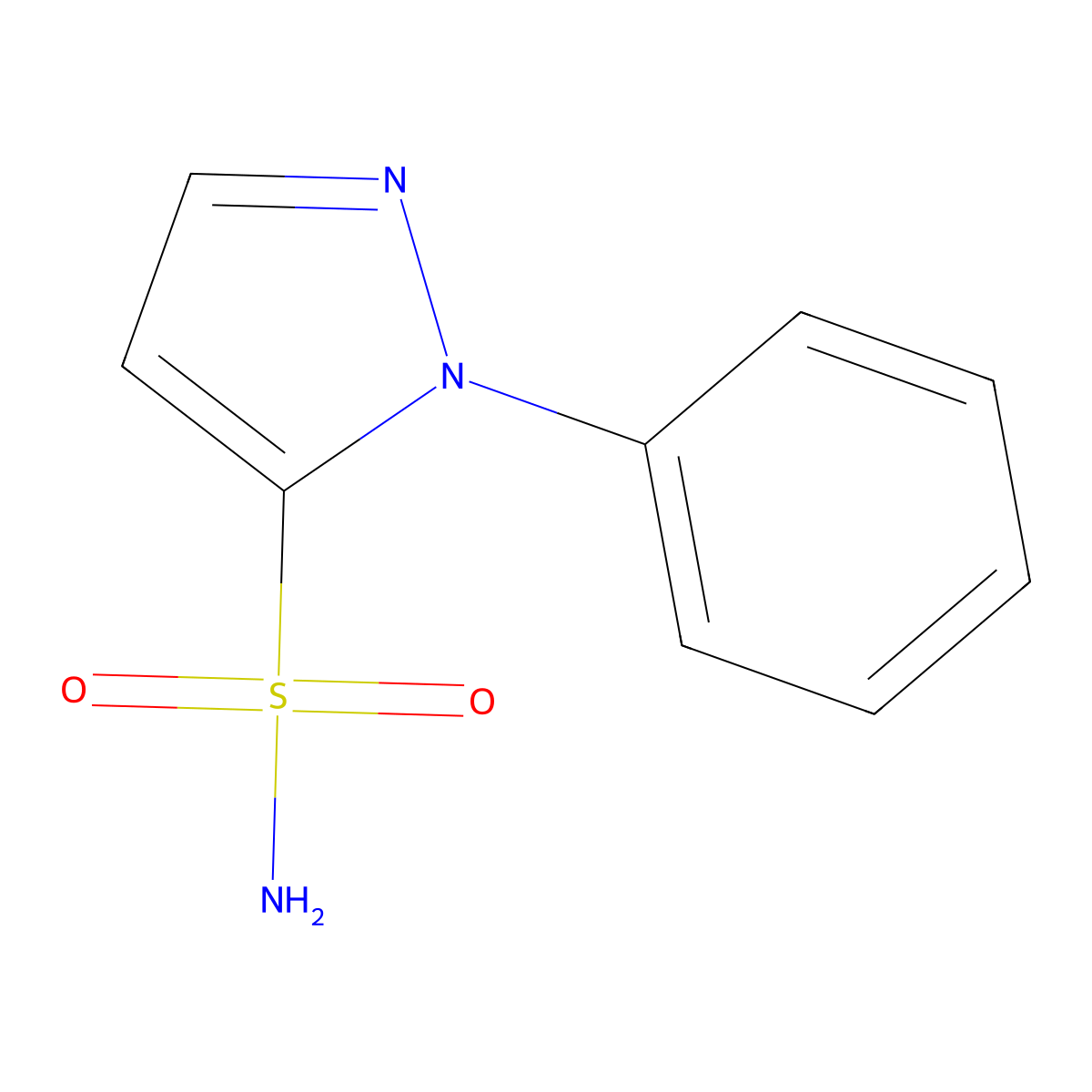 1-phenyl-1H-pyrazole-5-sulfonamide molecular structure, CAS 111494-00-9