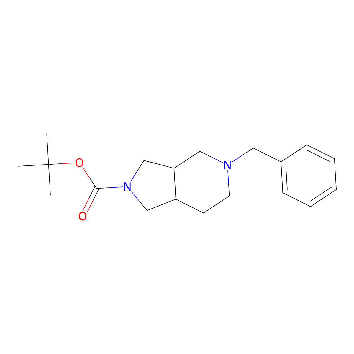 tert-butyl 5-benzylhexahydro-1H-pyrrolo[3,4-c]pyridine-2(3H)-carboxylate molecular structure, CAS 1114985-10-2