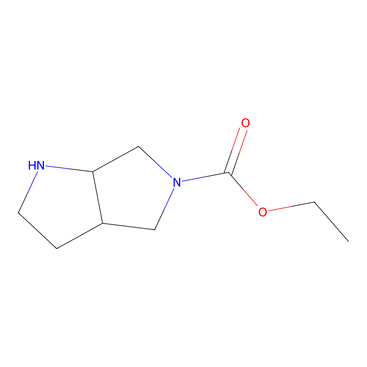 (3AS,6AS)-5-Ethoxycarbonyl-1H-hexahydropyrrolo[3,4-B]pyrrole molecular structure, CAS 1114985-14-6