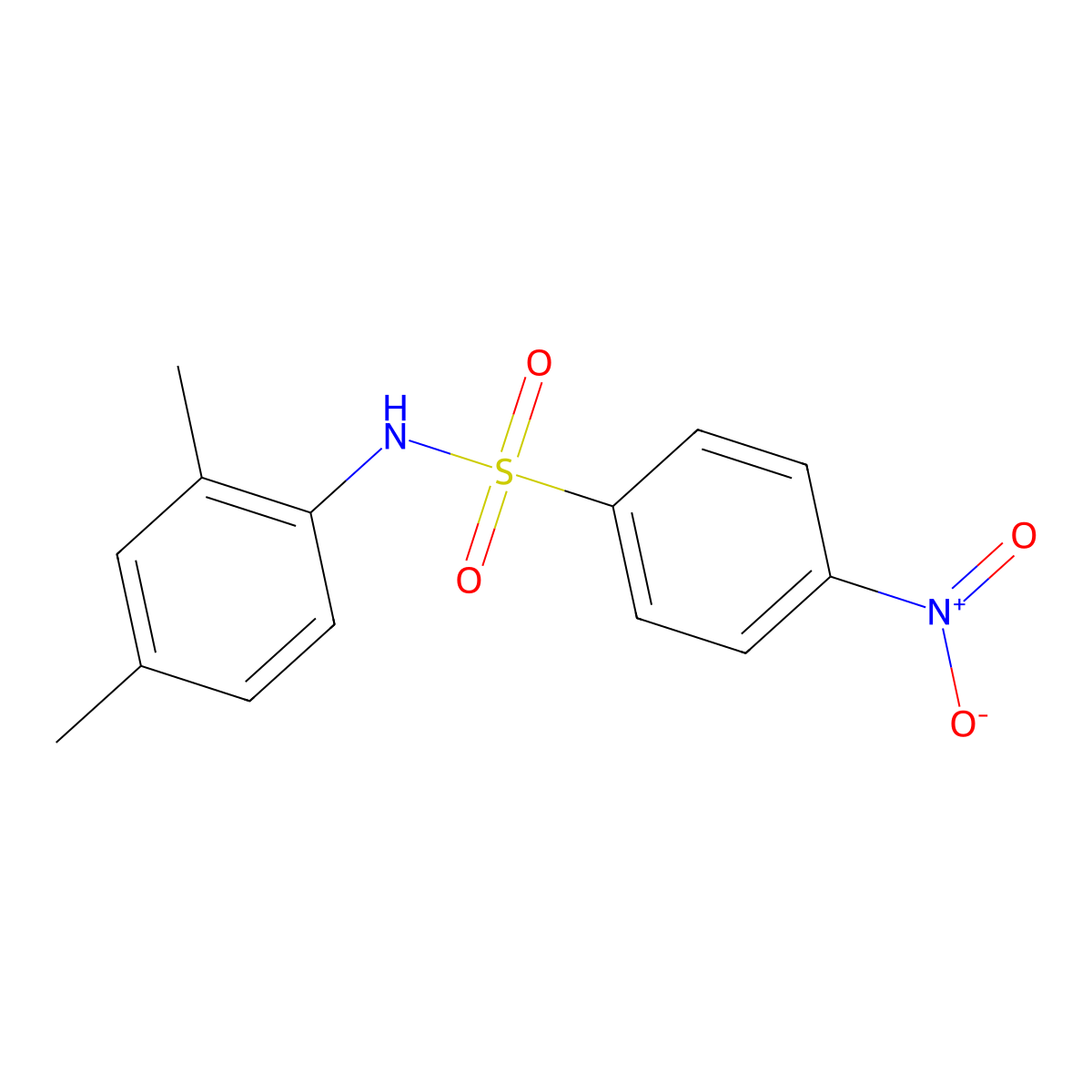 N-(2,4-dimethylphenyl)-4-nitrobenzenesulfonamide molecular structure, CAS 111499-33-3
