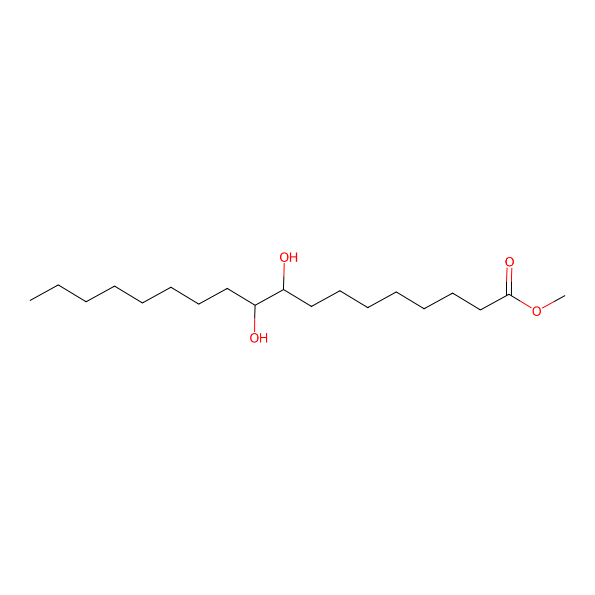 Methyl 9,10-dihydroxystearate molecular structure, CAS 1115-01-1