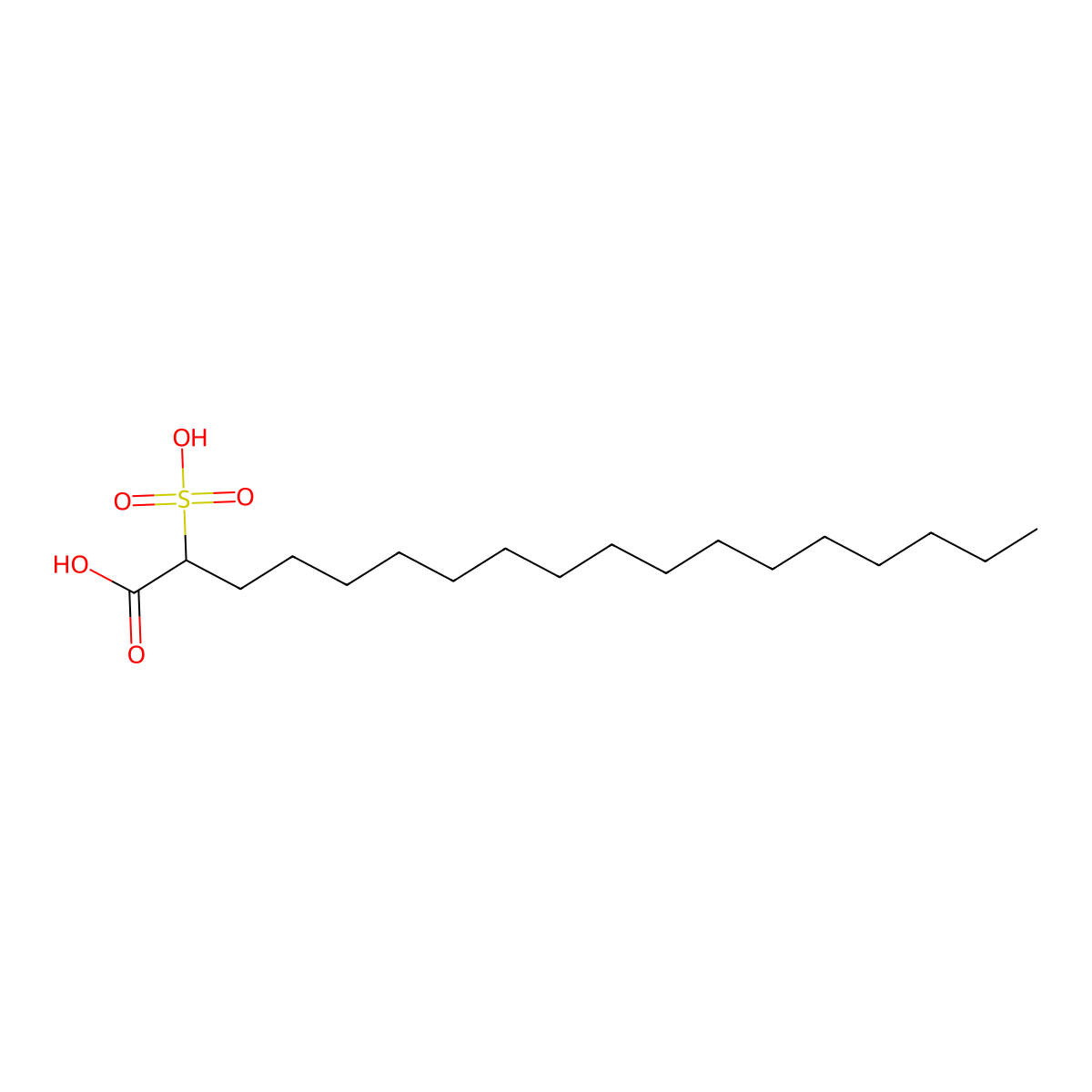 alpha-Sulfostearic acid molecular structure, CAS 1115-17-9