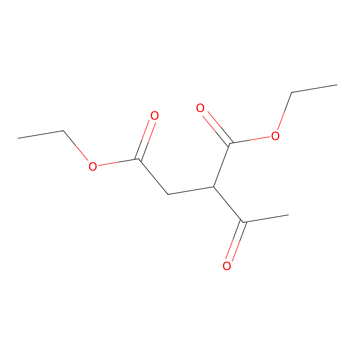 Butanedioic acid, 2-acetyl-, 1,4-diethyl ester molecular structure, CAS 1115-30-6