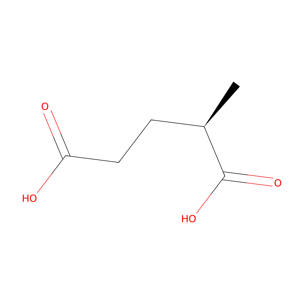2-Methylglutaric acid, (-)- molecular structure, CAS 1115-81-7