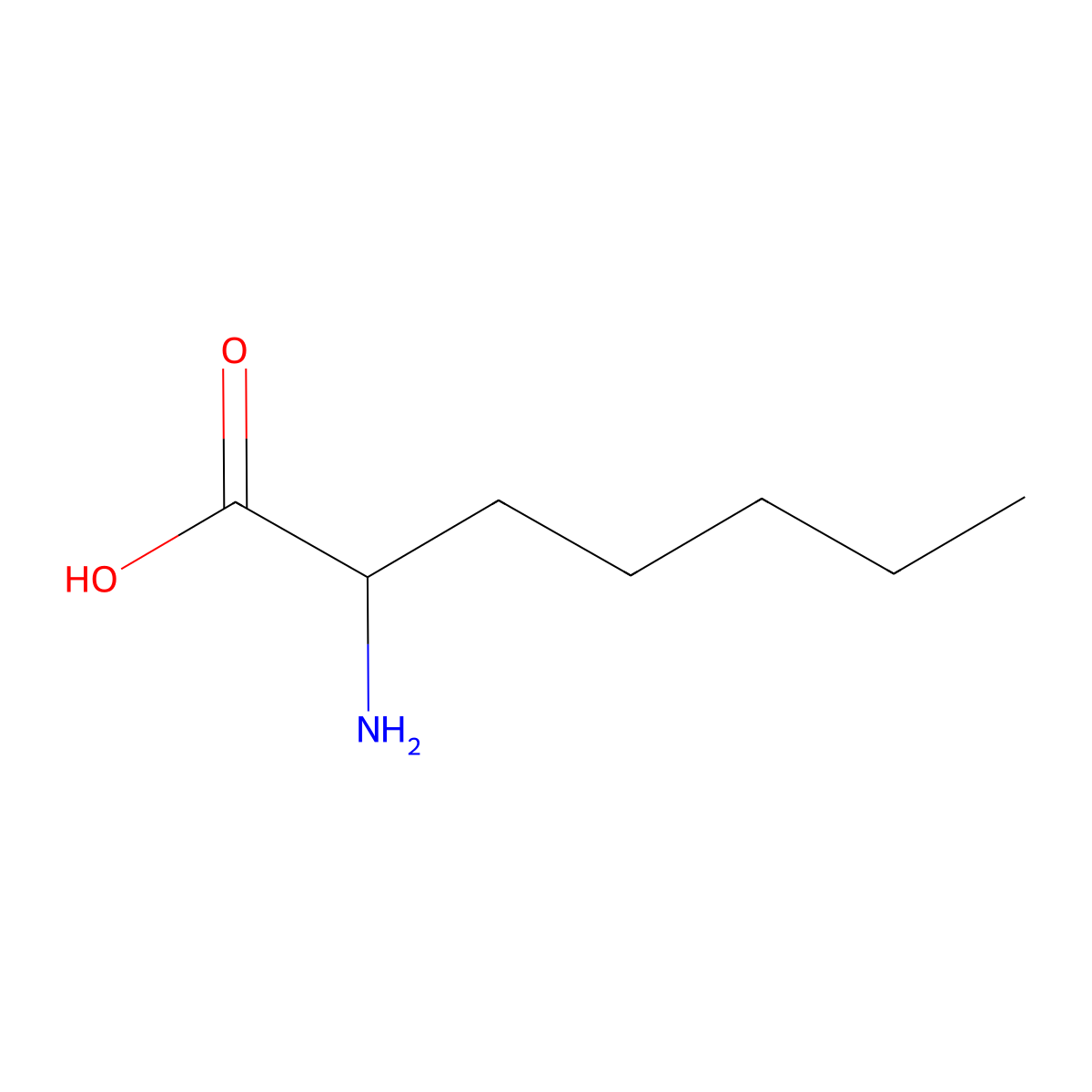 2-Aminoheptanoic acid molecular structure, CAS 1115-90-8