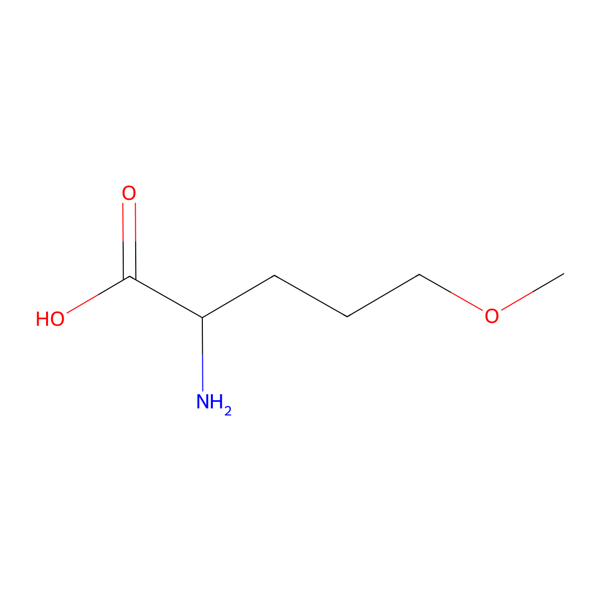 2-Amino-5-methoxypentanoic acid molecular structure, CAS 1115-92-0