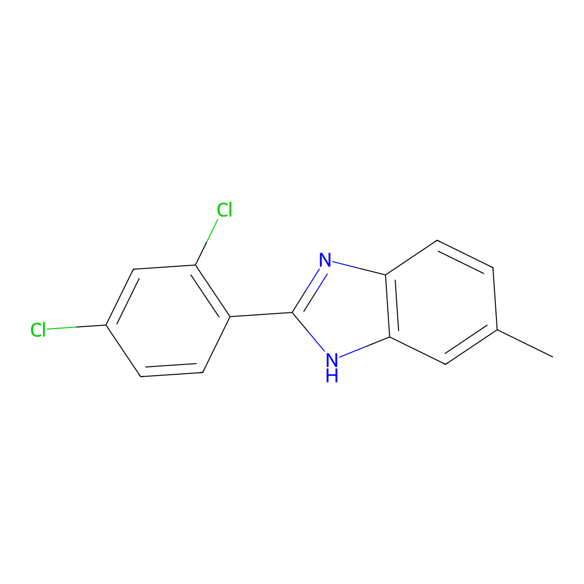 2-(2,4-dichlorophenyl)-5-methyl-1H-benzimidazole molecular structure, CAS 111500-53-9