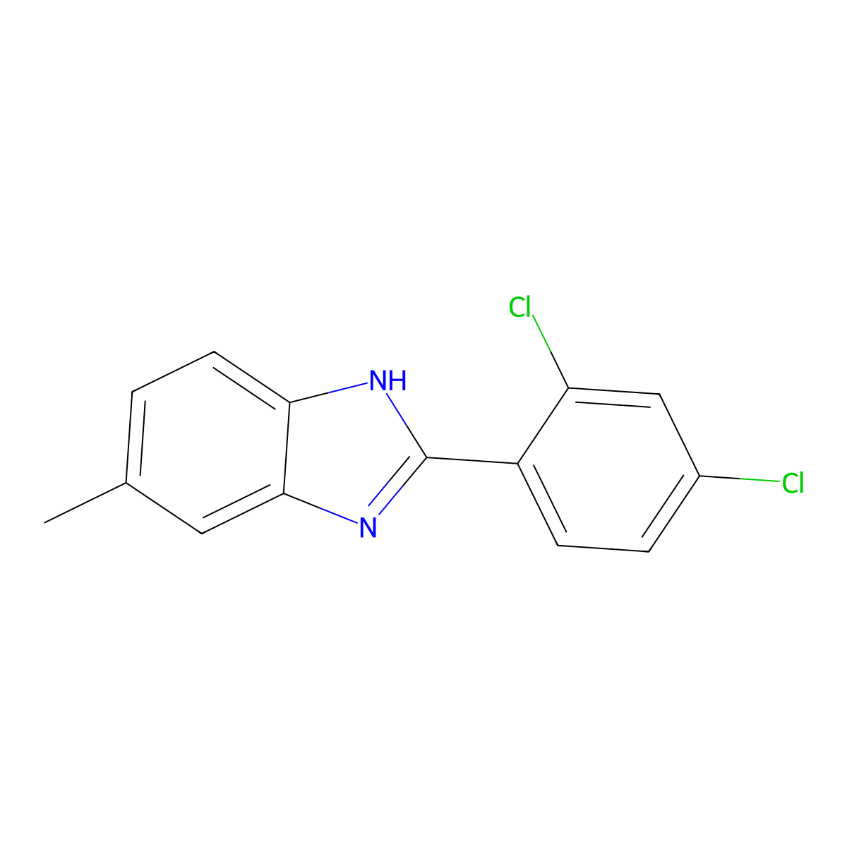 2-(2,4-dichlorophenyl)-5-methyl-1H-benzimidazole molecular structure, CAS 111500-53-9