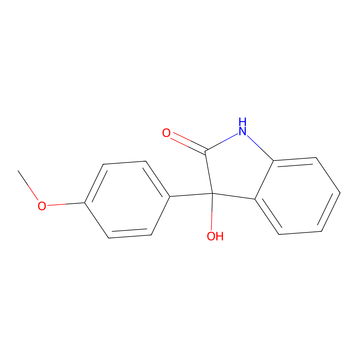 3-hydroxy-3-(4-methoxyphenyl)-1,3-dihydro-2H-indol-2-one molecular structure, CAS 111500-91-5