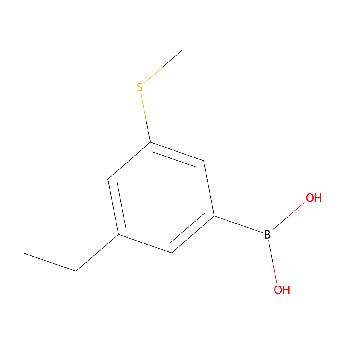 (3-Ethyl-5-(methylthio)phenyl)boronic acid molecular structure, CAS 1115024-63-9