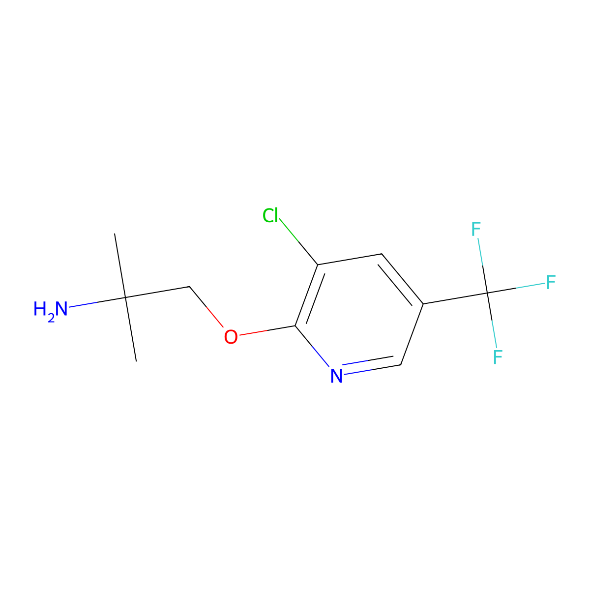 1-{[3-Chloro-5-(trifluoromethyl)pyridin-2-yl]oxy}-2-methylpropan-2-amine molecular structure, CAS 1115029-80-5
