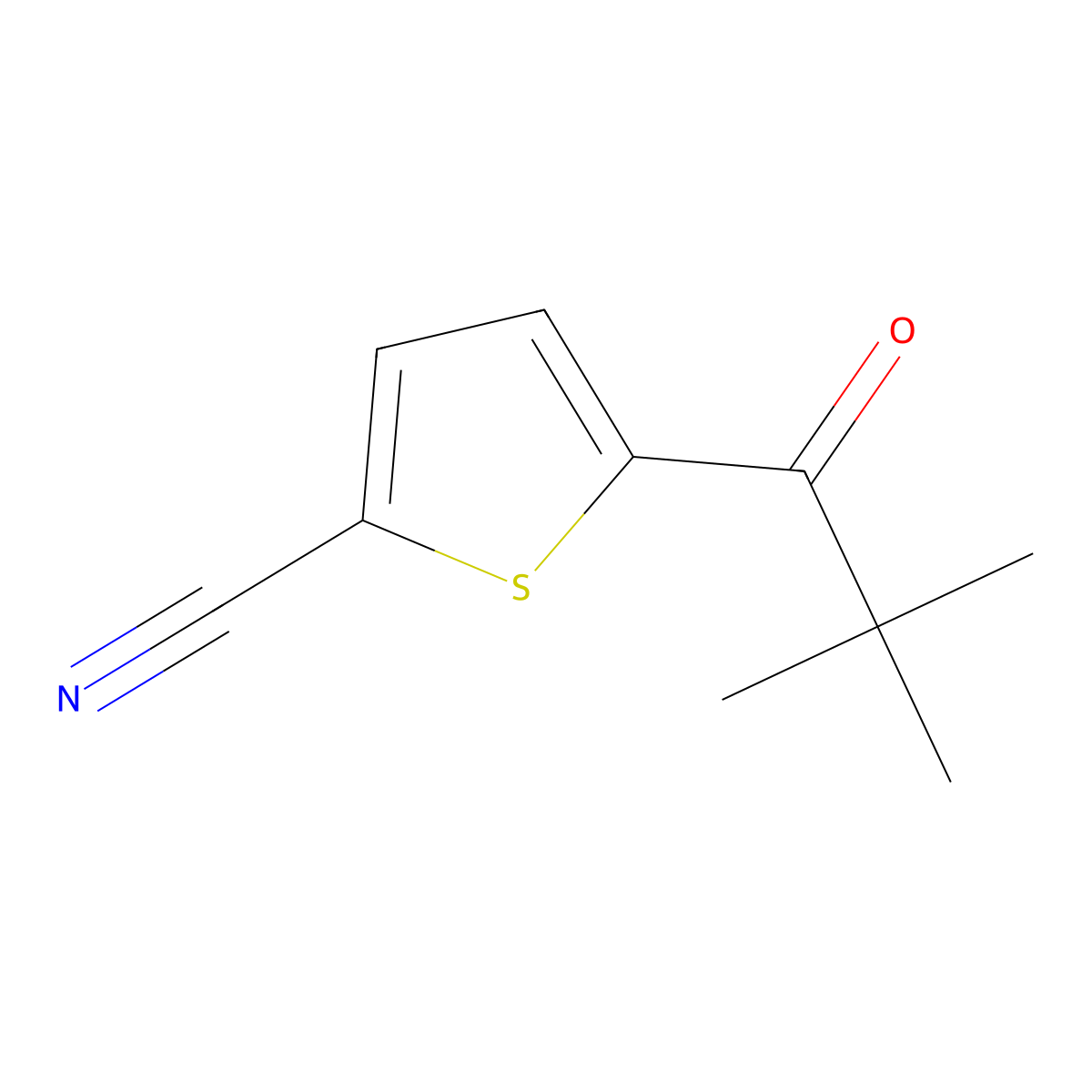 5-(2,2-Dimethyl-1-oxopropyl)-2-thiophenecarbonitrile molecular structure, CAS 111504-81-5