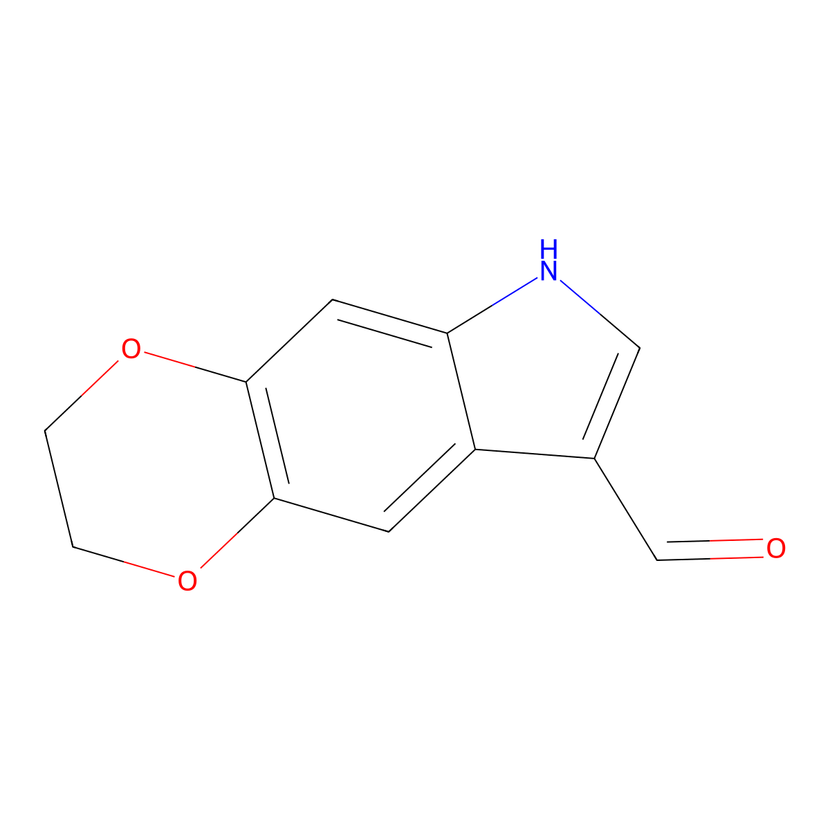 2,3-Dihydro-6H-1,4-dioxino[2,3-f]indole-8-carboxaldehyde molecular structure, CAS 111506-27-5