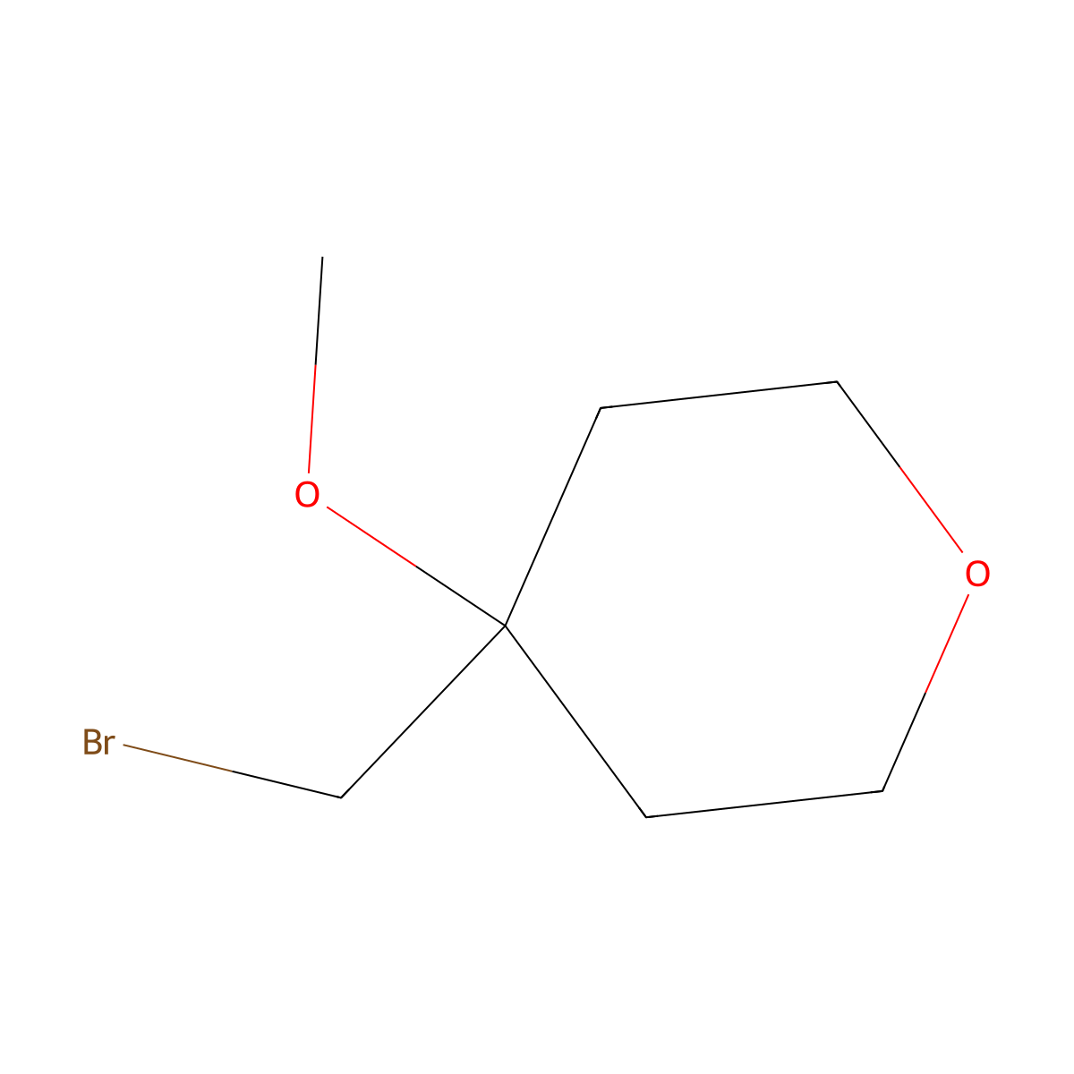 4-(Bromomethyl)-4-methoxyoxane molecular structure, CAS 111511-47-8