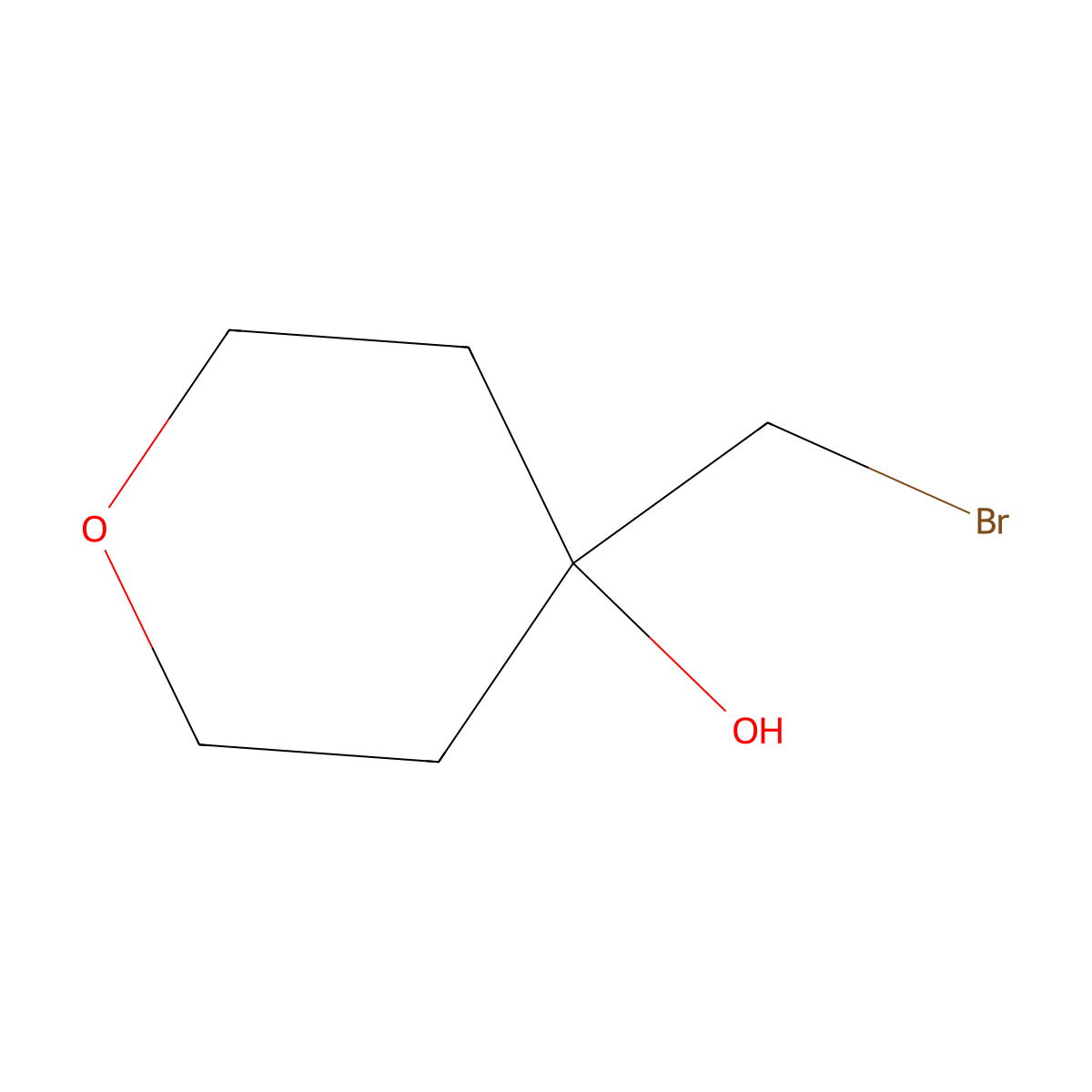 4-(Bromomethyl)oxan-4-ol molecular structure, CAS 111511-51-4